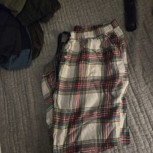 Aerie Plaid PJ Joggers with Red and Green Stripes Size L